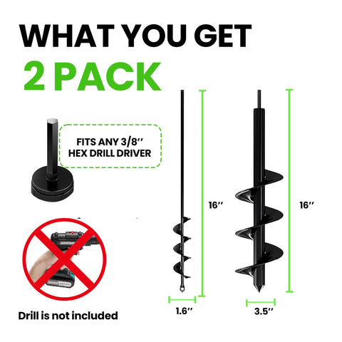 K-Brands auger bits create deeper planting holes with 3.5x16 size.