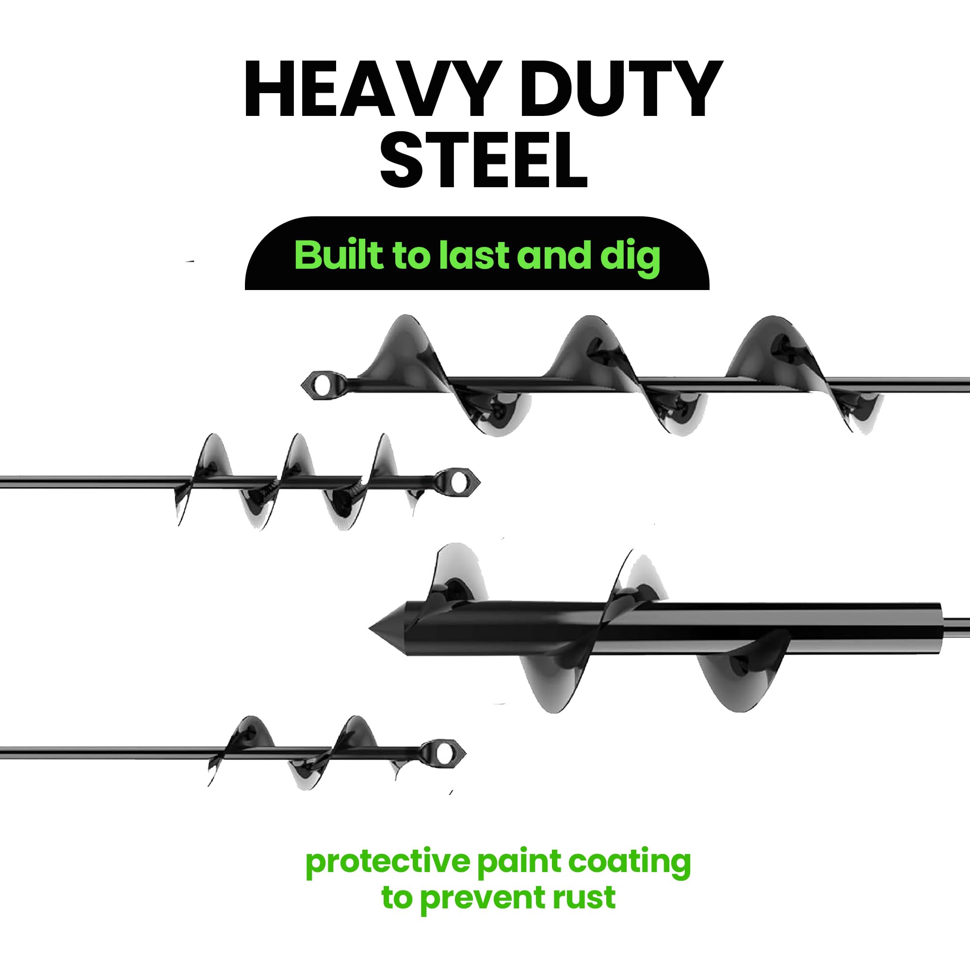 K-Brands auger drill bit in soil demonstrates effortless hole digging for posts.