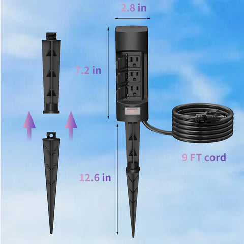 K KASONIC black weatherproof stake blends with outdoor spaces
