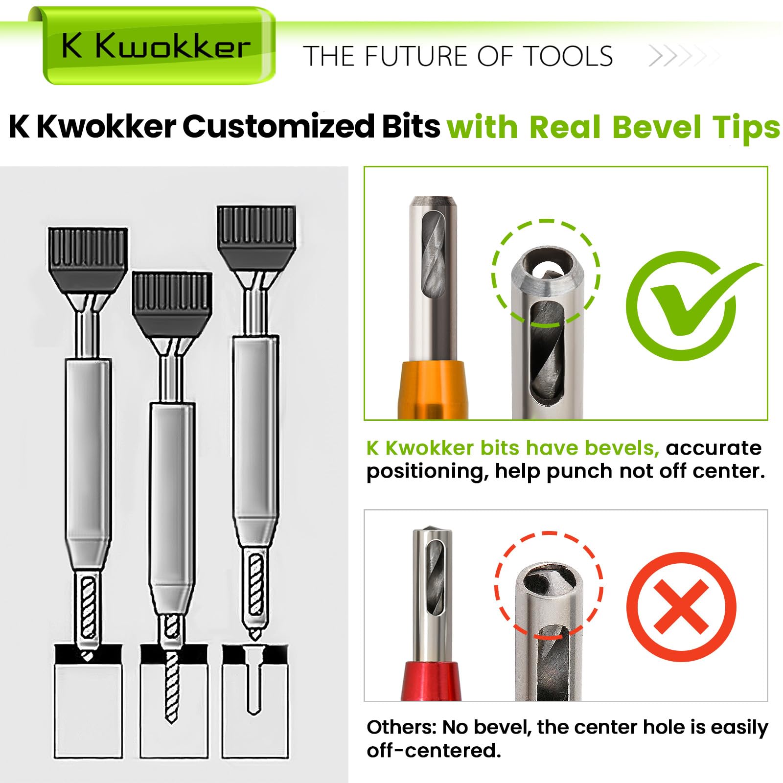 Close‑up of 7-64 inch VIX bit with beveled tip for accuracy.