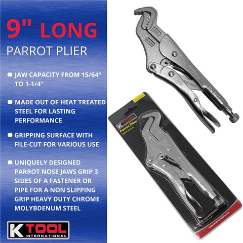 K Tool International pliers with file-cut jaw surface provides superior traction.