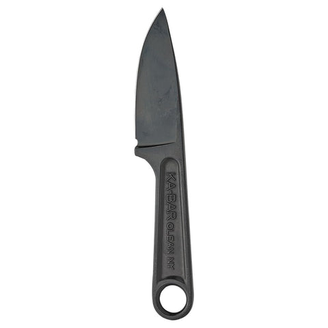 KA-BAR Blackout Forged Wrench Knife closeup highlights a durable blade with a unique forged texture.