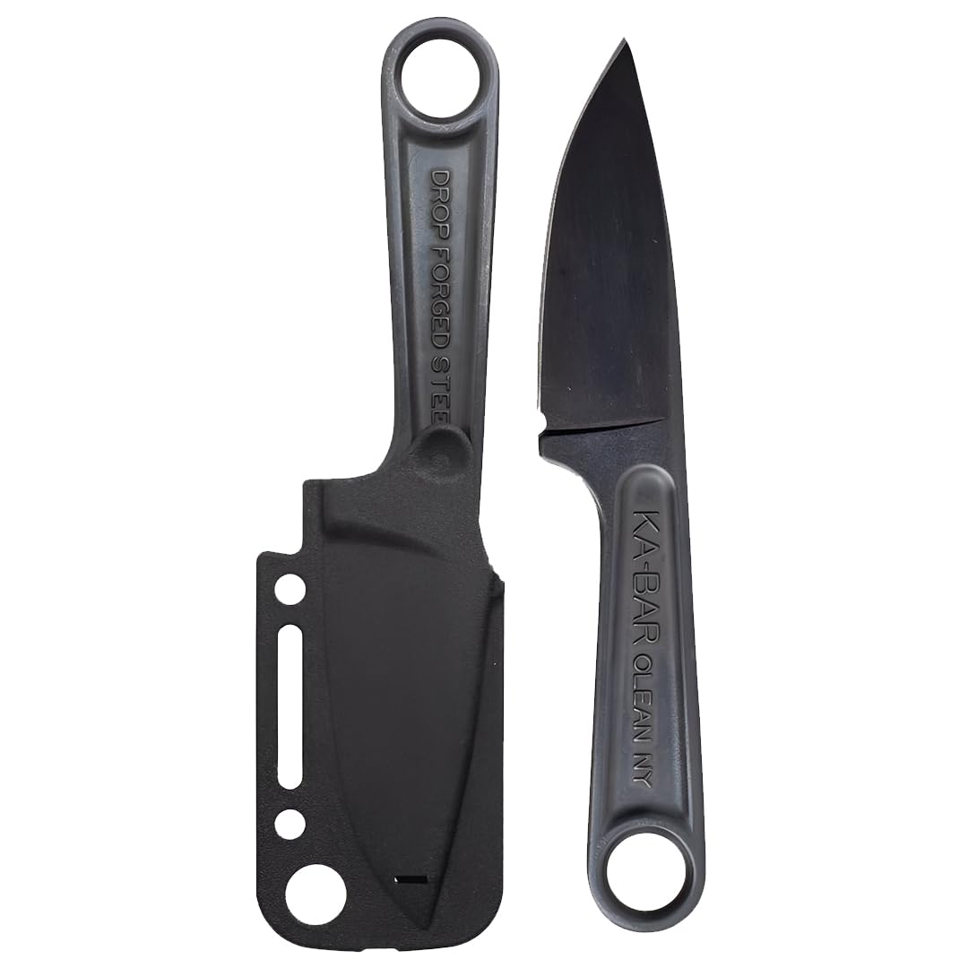 KA-BAR Blackout Forged Wrench Knife sheath demonstrates safe carry and quick access.