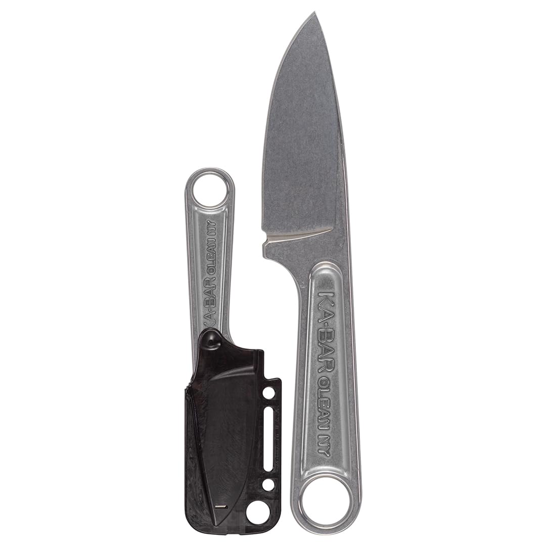 KA-BAR Wrench Fixed 3 in Blade Black with sheath, for safe transport.