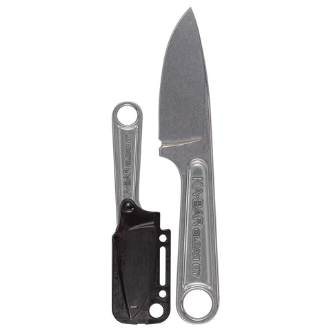 KA-BAR Wrench Fixed 3 in Blade Black with sheath, for safe transport.