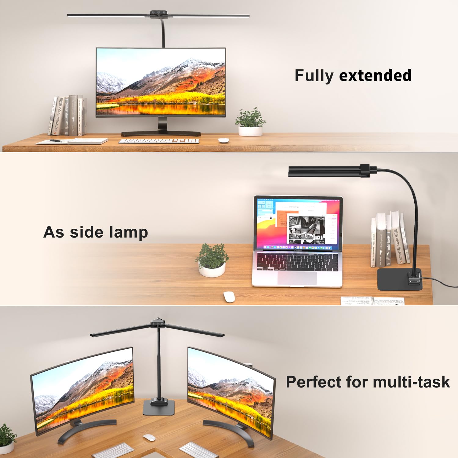 KableRika desk lamp with stable base staying secure on any tabletop.