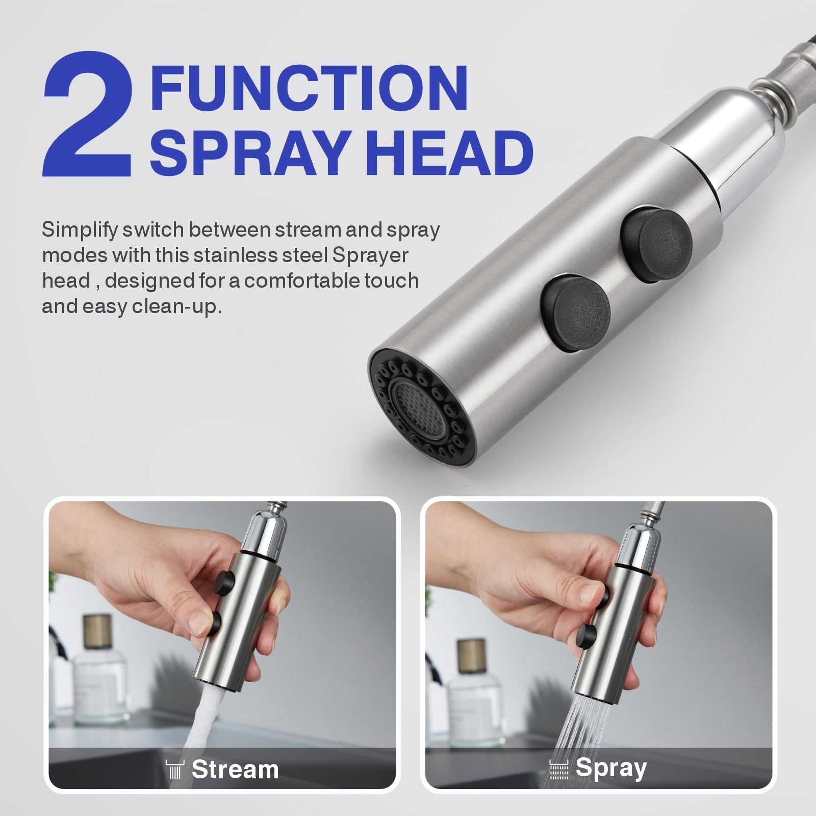 Kablle faucet offers 360° rotation for easy control of water flow.