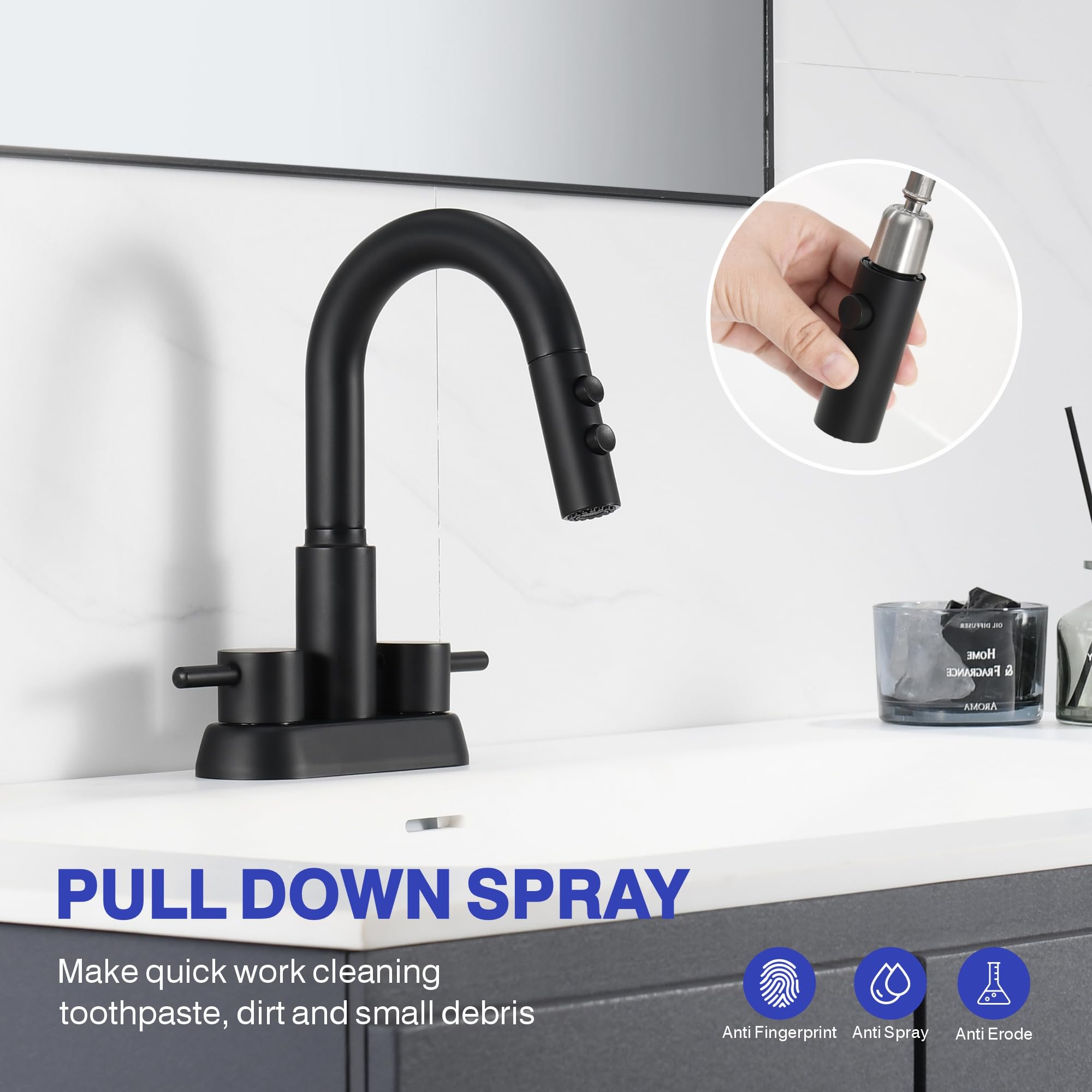 Kablle matte black finish adds modern style and easy maintenance