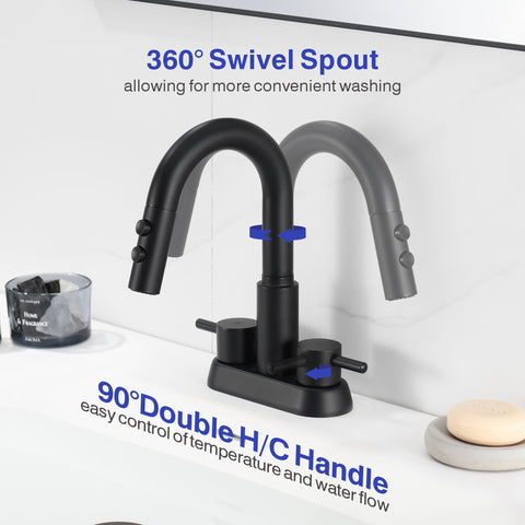 Kablle two-handle centerset for precise temperature and flow control