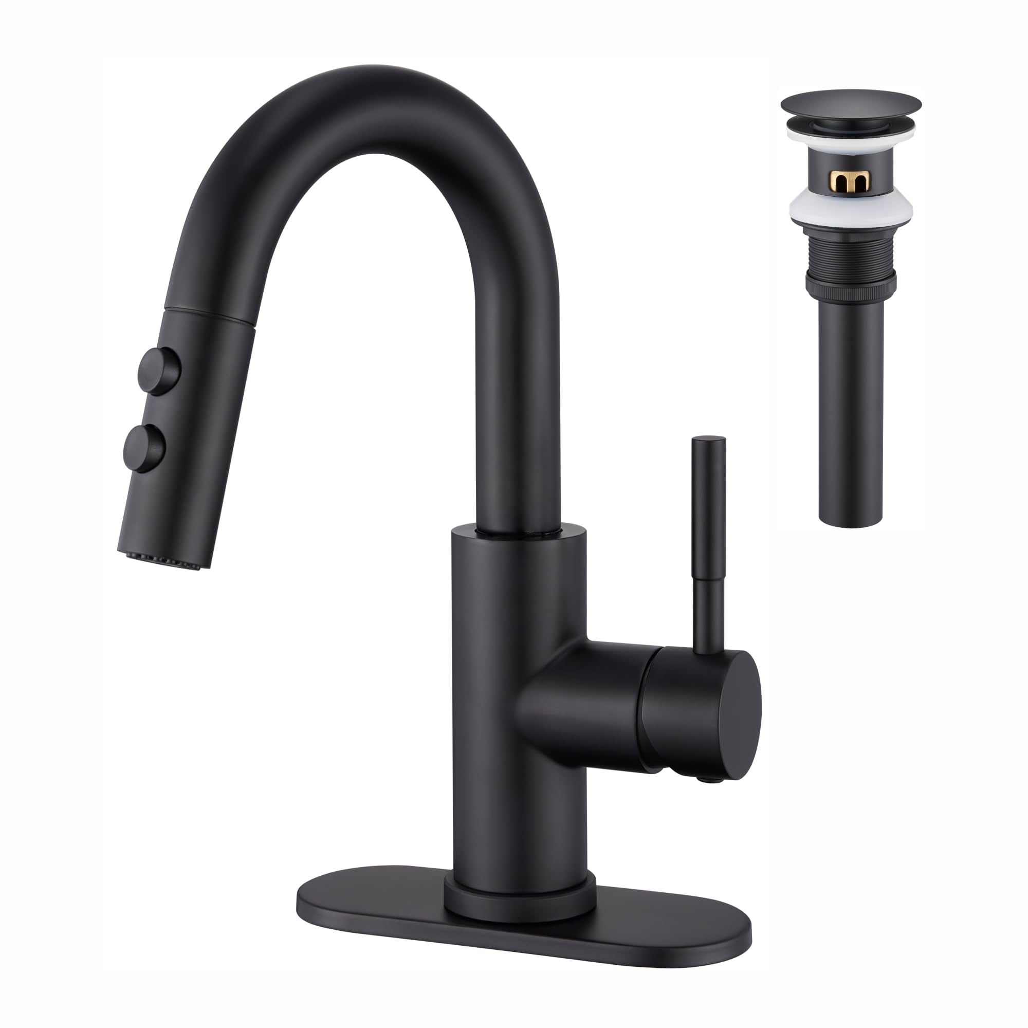 Kablle KBL-7002B-CL2 pull-down faucet with matte black finish for versatile cleaning
