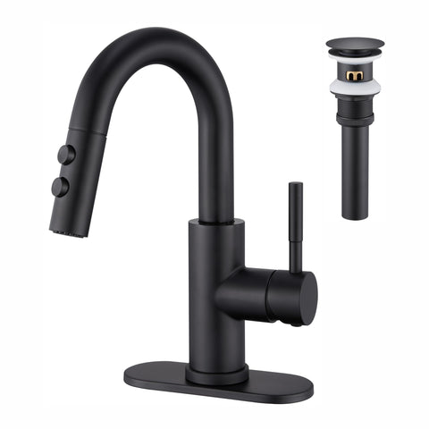 Kablle KBL-7002B-CL2 pull-down faucet with matte black finish for versatile cleaning