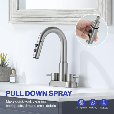 Kablle brushed nickel finish enhances bathroom aesthetics and resists fingerprints.