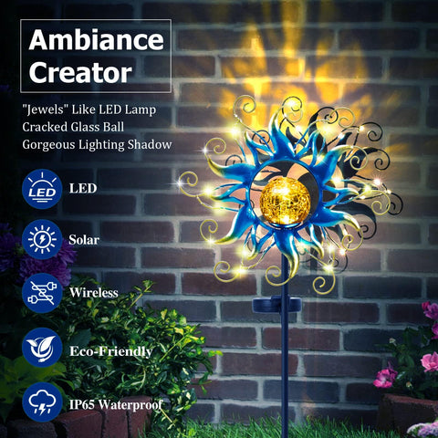 Kacux rust-resistant metal and glass globe for durable outdoor decoration.