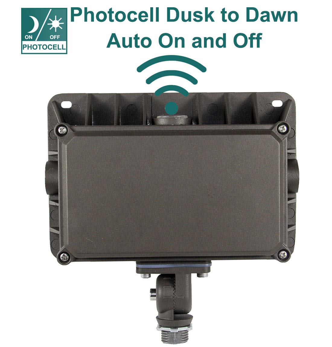 Kadision flood light with 180-degree adjustable arm to aim precisely.
