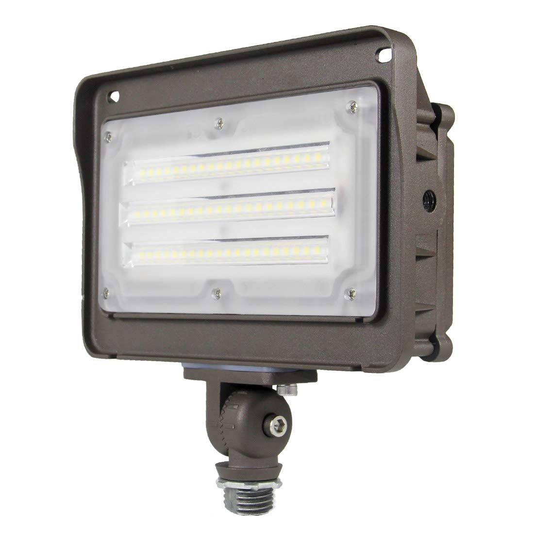 Kadision LED flood light with knuckle mount for flexible outdoor lighting.