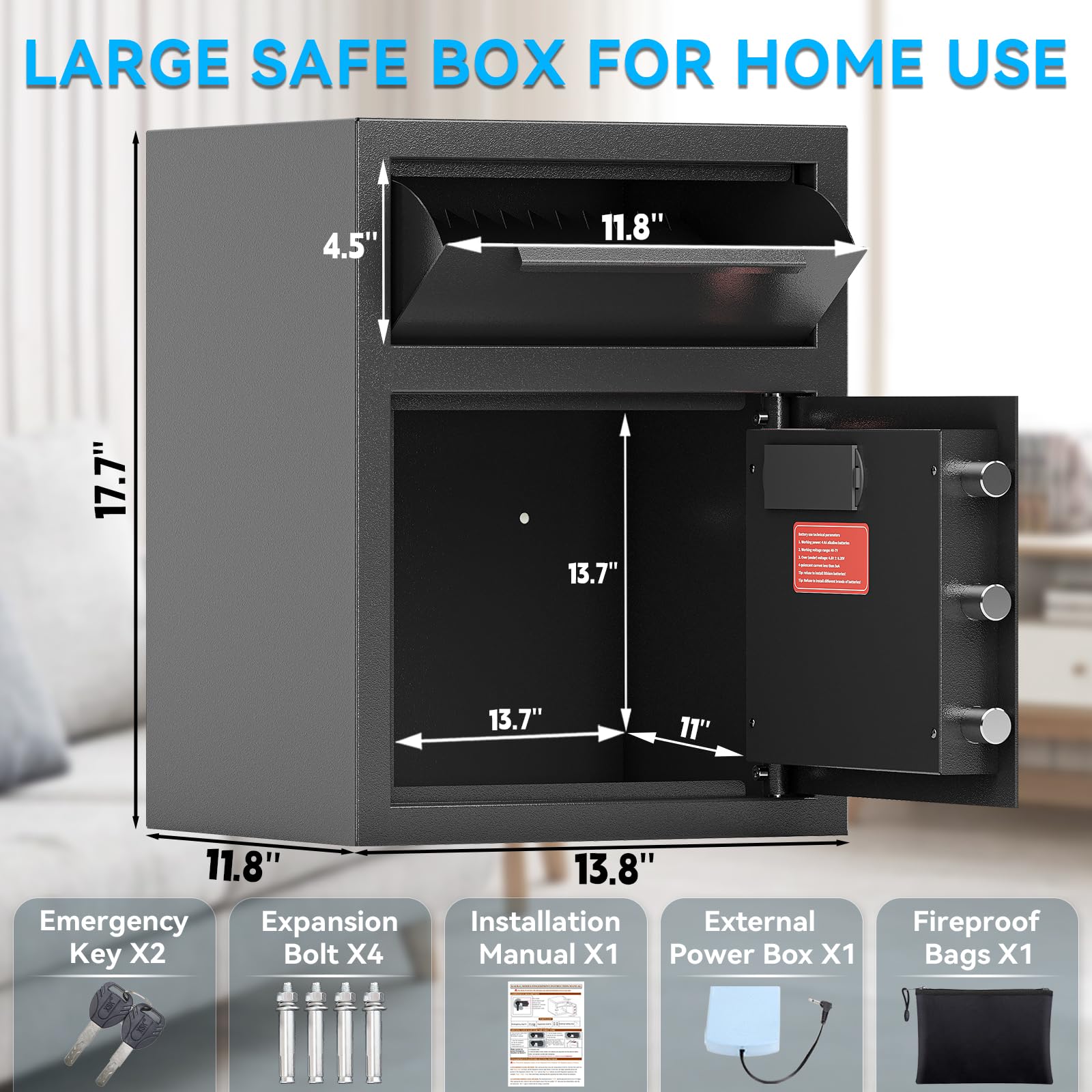 KAER 1.8 Cub DropSafe anti-theft baffle deters deposit attempts.