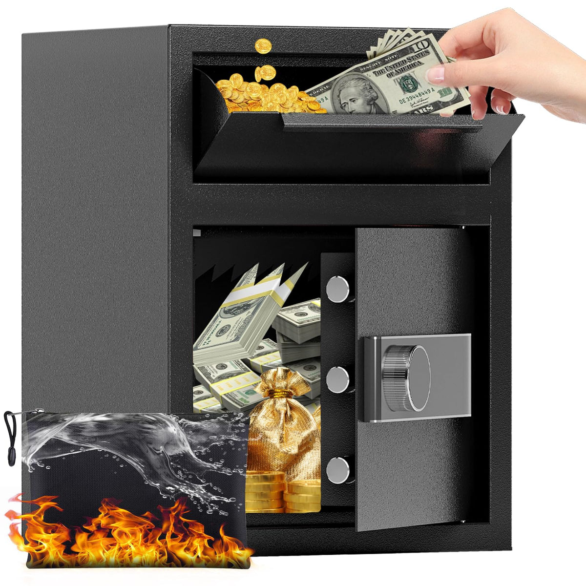 KAER 1.8 Cub DropSafe front-slot deposit for quick, secure cash drops.