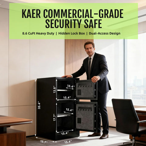 KAER hidden lock box adds discreet security for passports and small items.