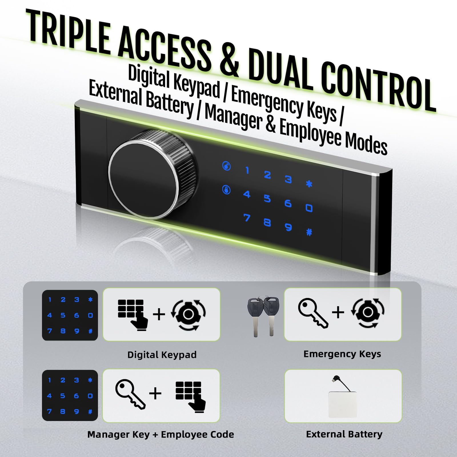 KAER vibration alarm detects tampering for peace of mind.