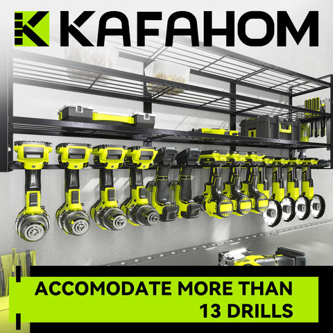 KAFAHOM 25-hook bottom tier offers flexible hanging for cords and small tools.