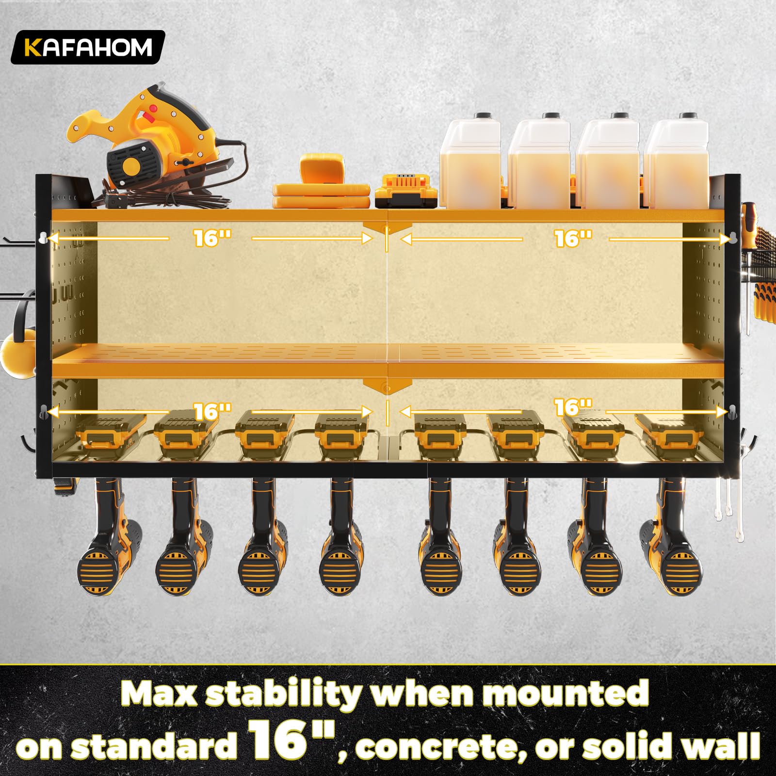 KAFAHOM adjustable middle plate with 6-height levels for configurable layouts.