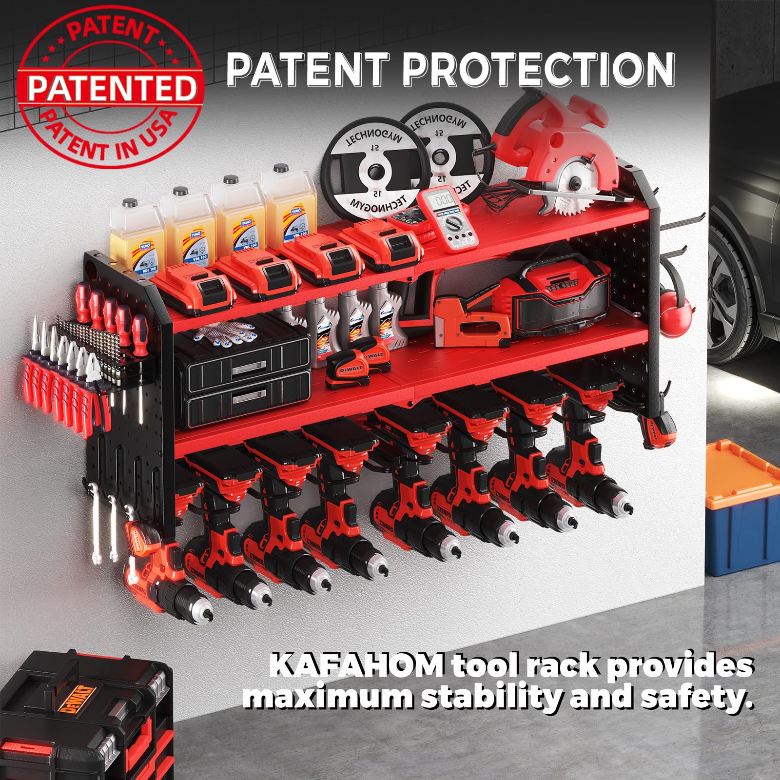 Adjustable KAFAHOM middle plate adapts space for various tools