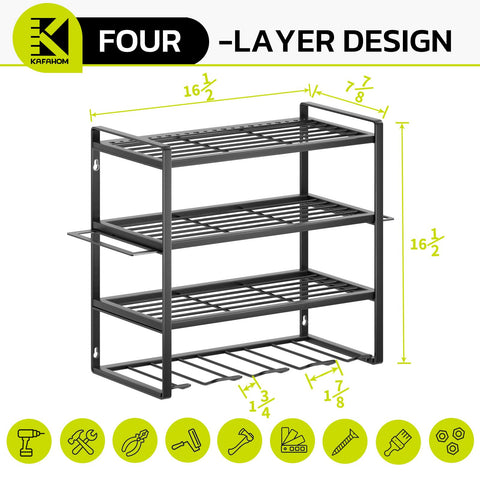 KAFAHOM heavy-duty steel frame supports busy garage storage