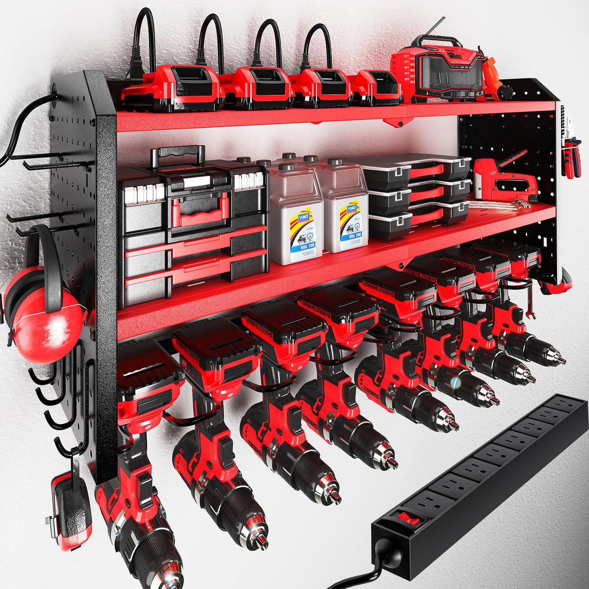 KAFAHOM power tool organizer with charging station for cordless tools
