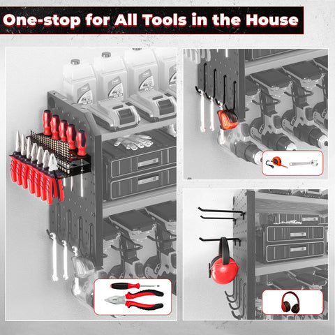 KAFAHOM side pegboards and hooks for small tools and accessories