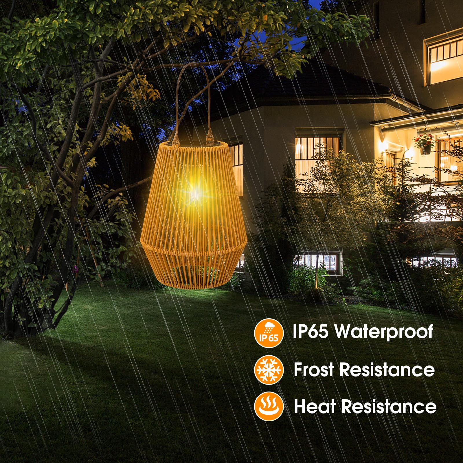 KagoLing handmade rattan lantern texture adds cozy charm to porches and patios
