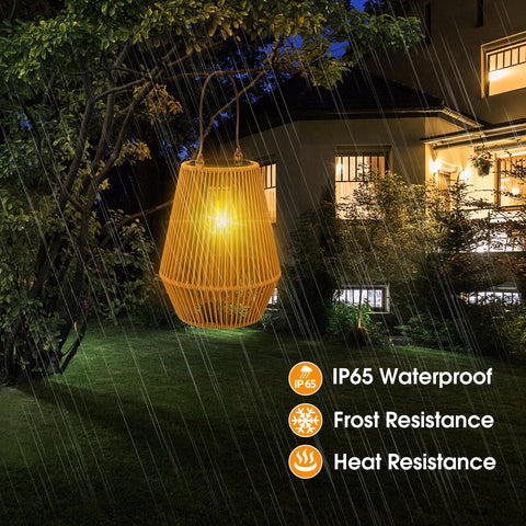 KagoLing handmade rattan lantern texture adds cozy charm to porches and patios