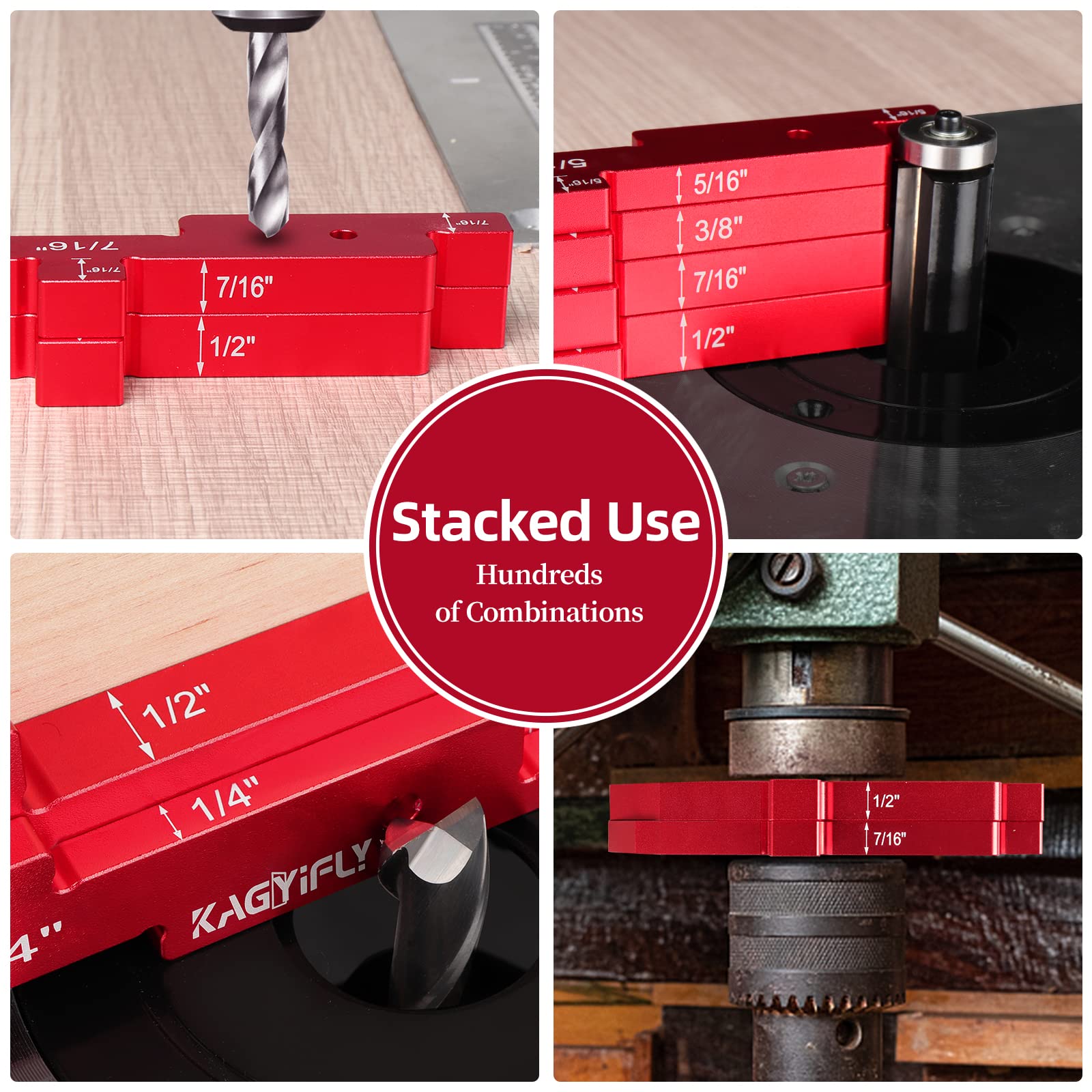 KAGYIFLY thickness stack capability for quick, repeatable router table setups