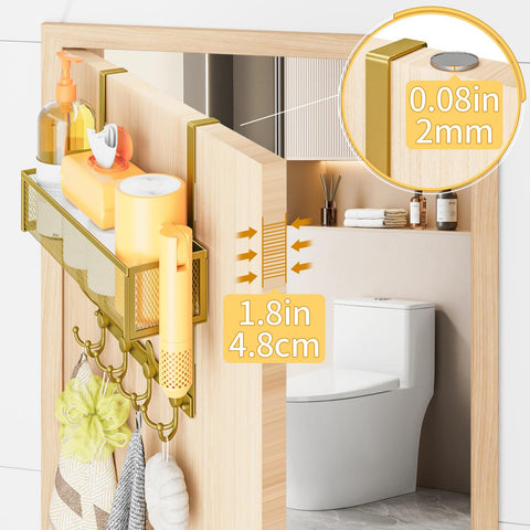 Kaiferty door hanger rack for bedroom storage with gold finish