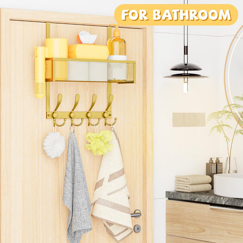 Kaiferty easy-access door storage with gold finish enhances small-space living