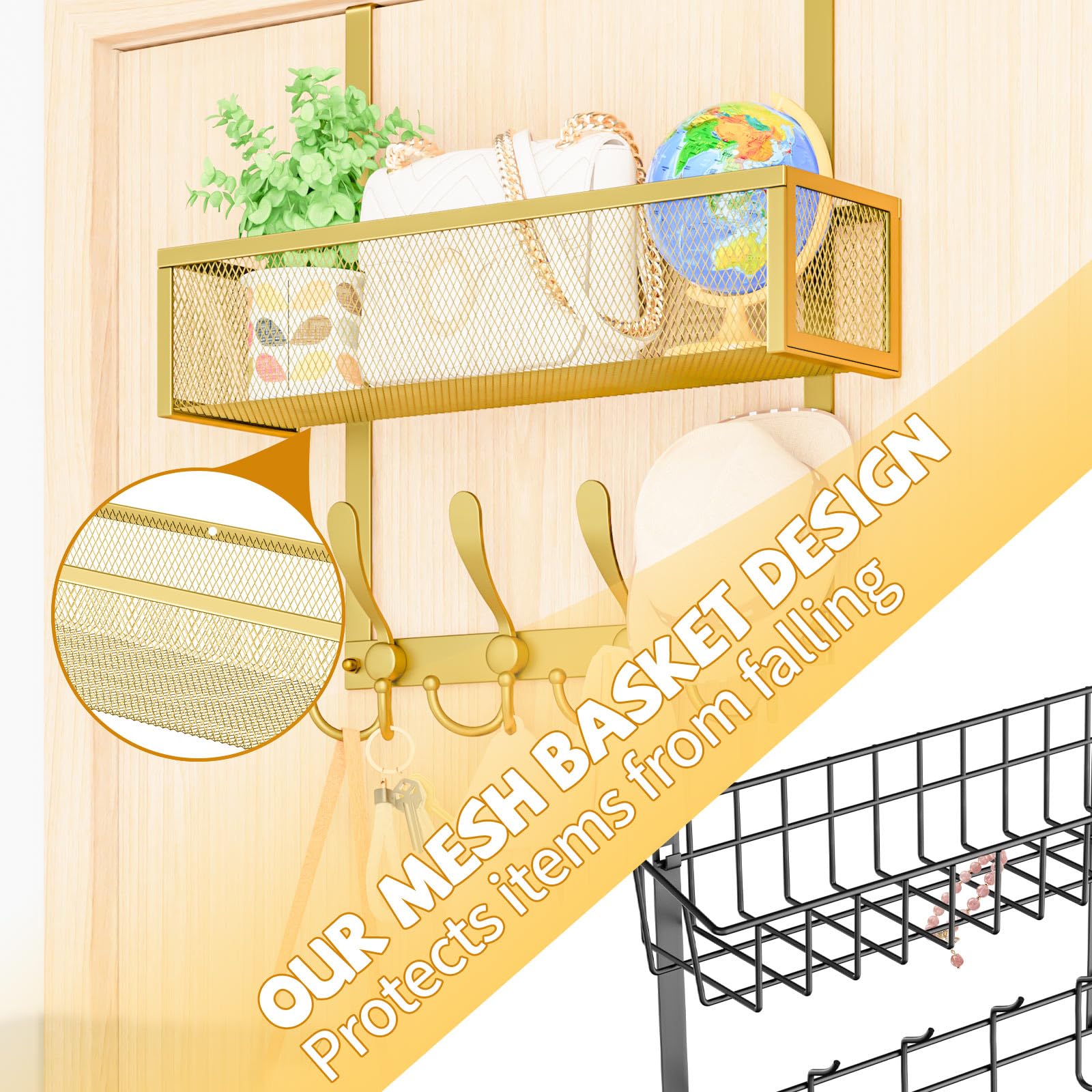 Kaiferty kitchen door organizer helps declutter counters and cabinets