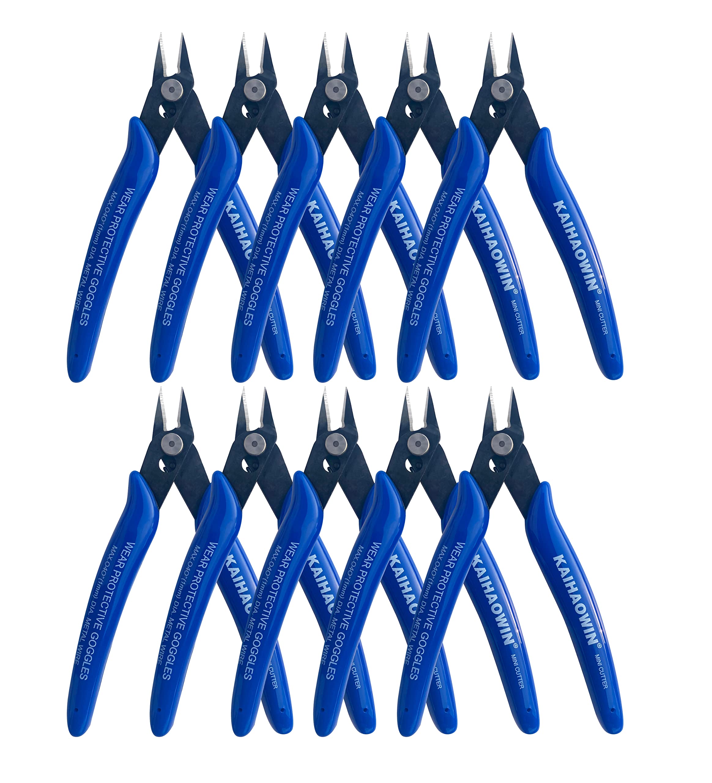 KAIHAOWIN 170 wire cutters close-up with ultra sharp blades for precise electronic cuts.