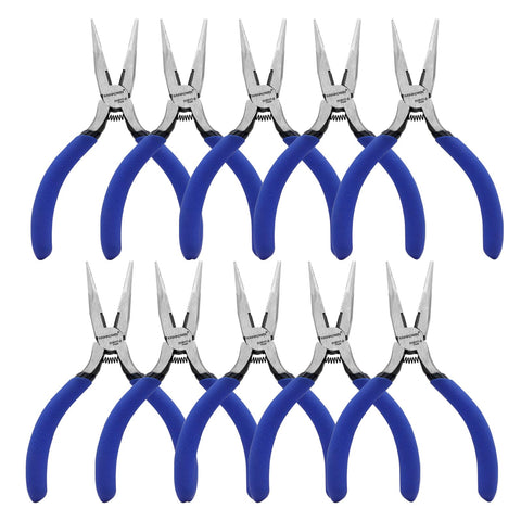 KAIHAOWIN 5-inch mini needle nose pliers, front view, precise reach in tight spaces.