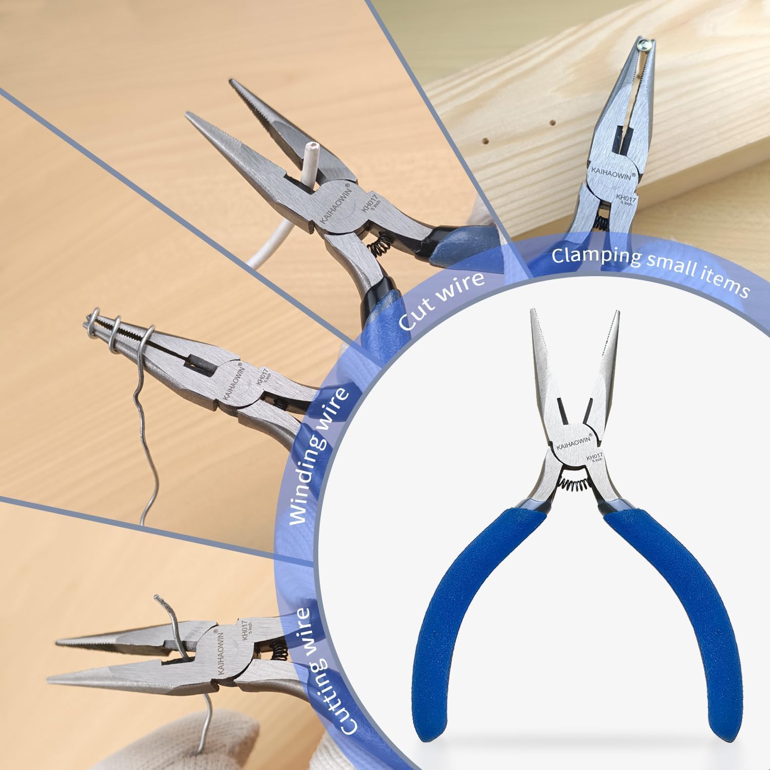 KAIHAOWIN pliers used in jewelry making for small component handling.