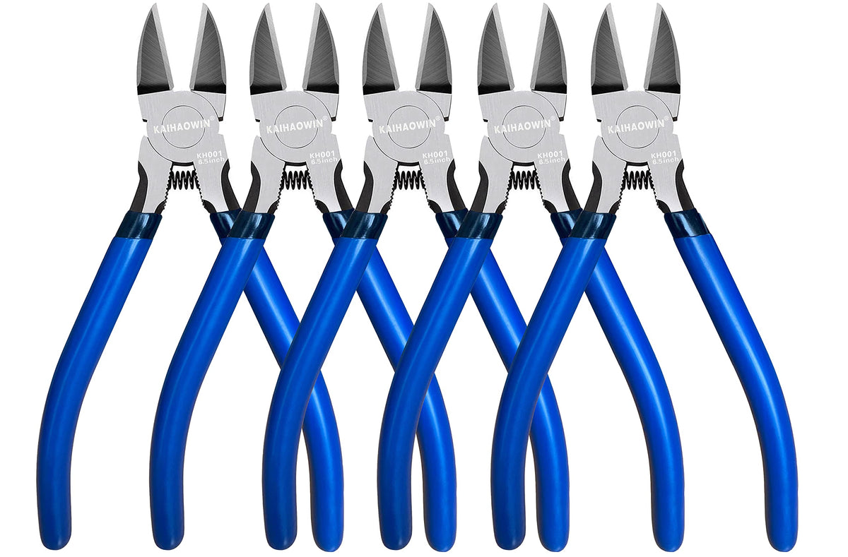 KAIHAOWIN wire cutters with blue handle highlight precision cuts for jewelry making