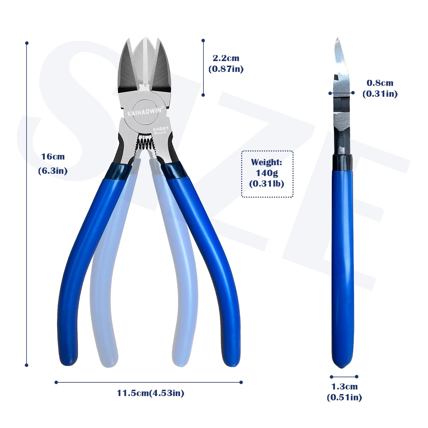 KAIHAOWIN 6.5-inch cutters showcase blue handle grip for comfort