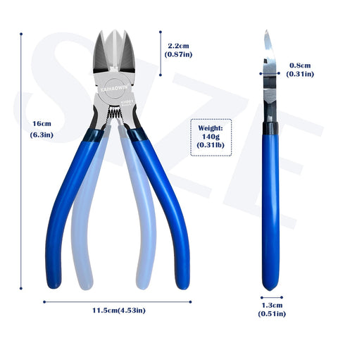 KAIHAOWIN 6.5-inch cutters showcase blue handle grip for comfort