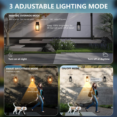 Kainozoic exterior wall lantern with metal frame and tempered glass for durable outdoor lighting