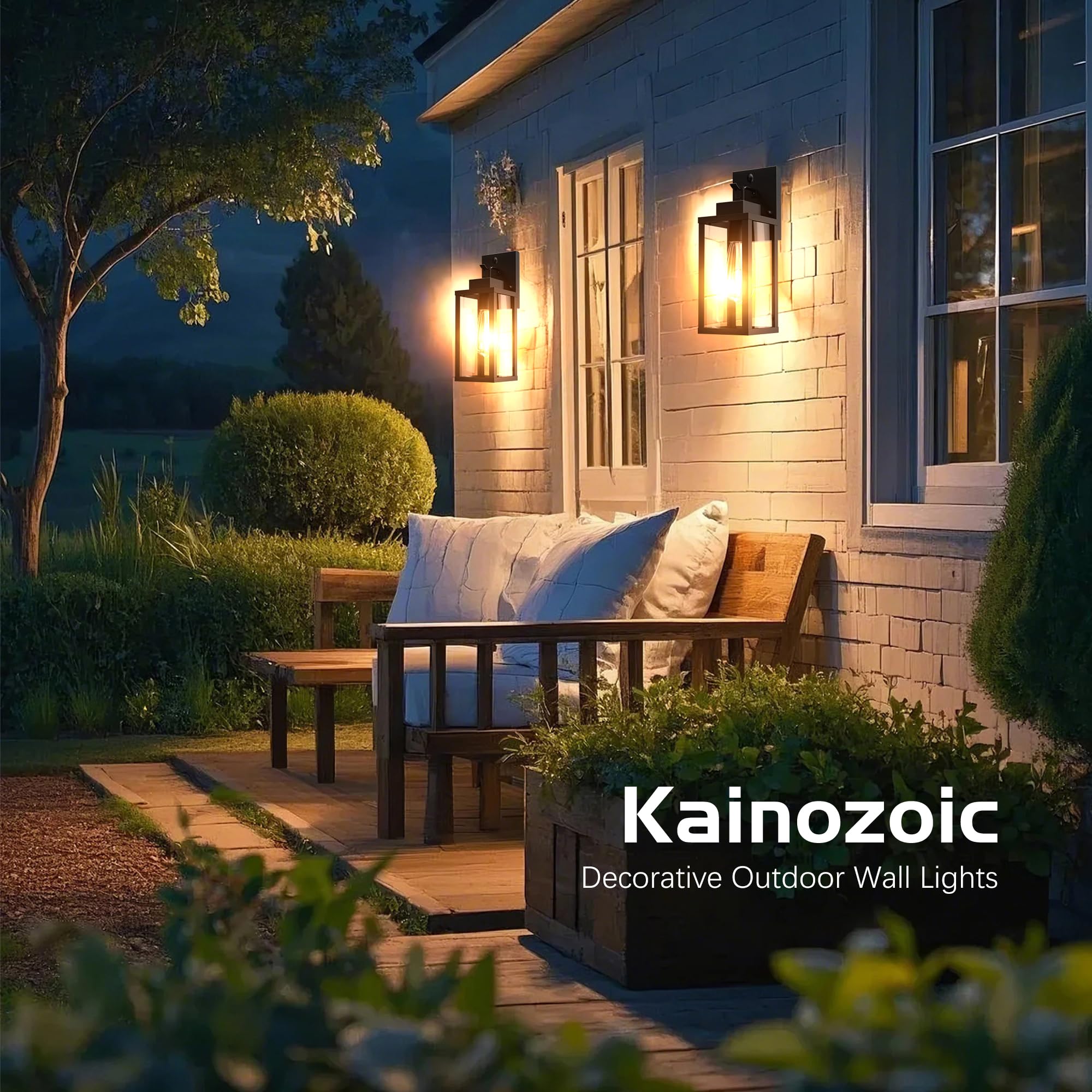 Kainozoic patio porch sconce lighting enhancing outdoor seating areas