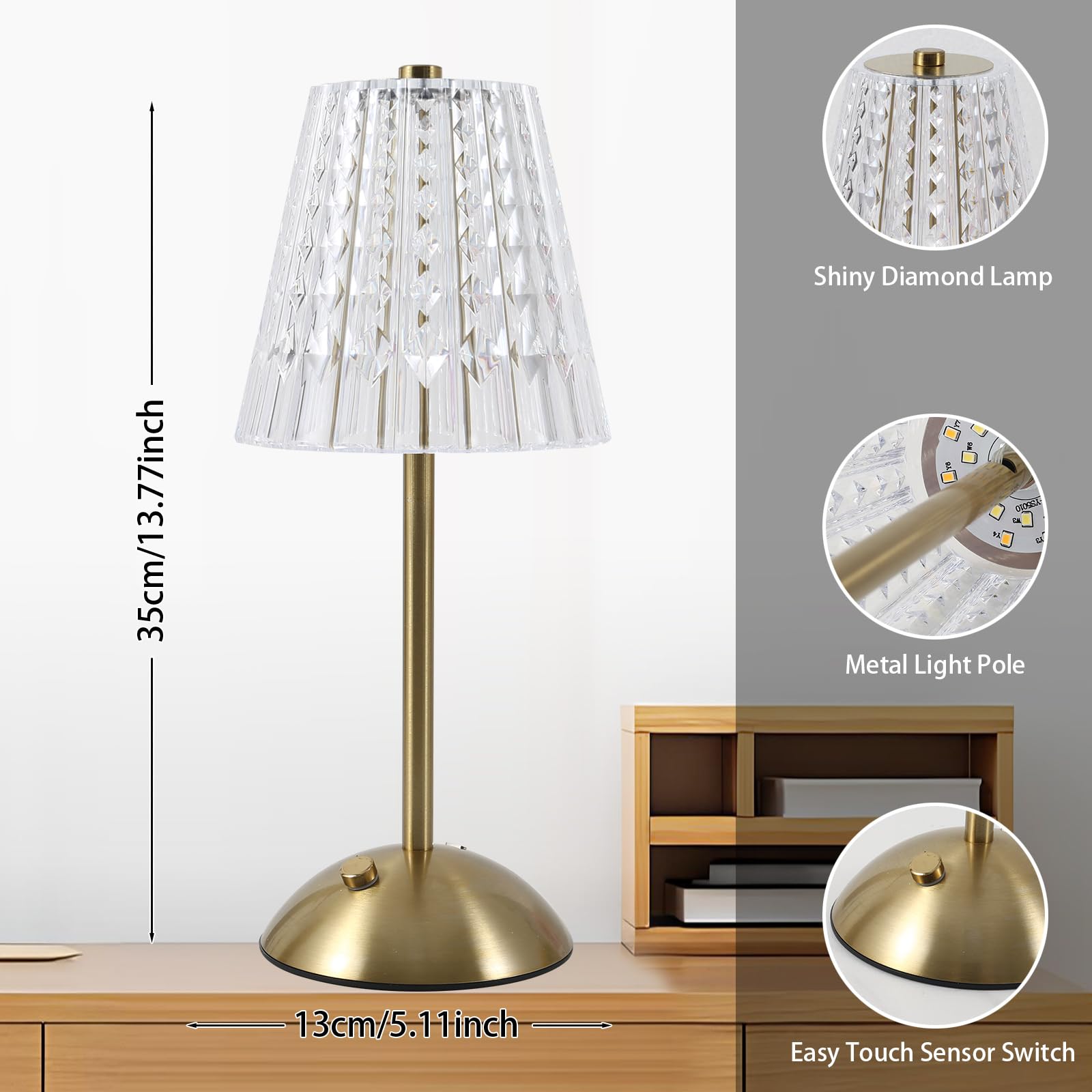 KAIOLED cordless lamp with easy touch dimming for effortless brightness control