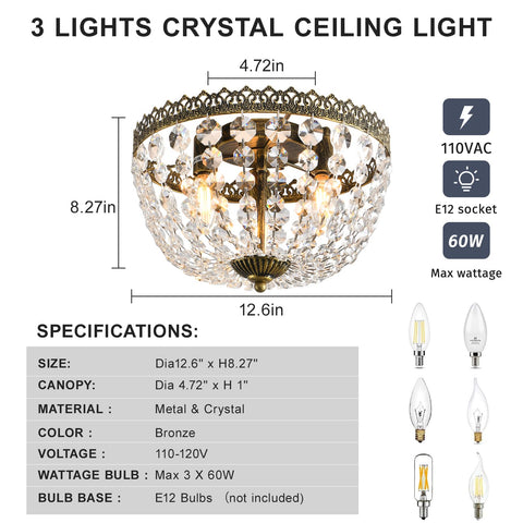 KAIQI antique bronze crystal chandelier enhances elegant dining room ambience