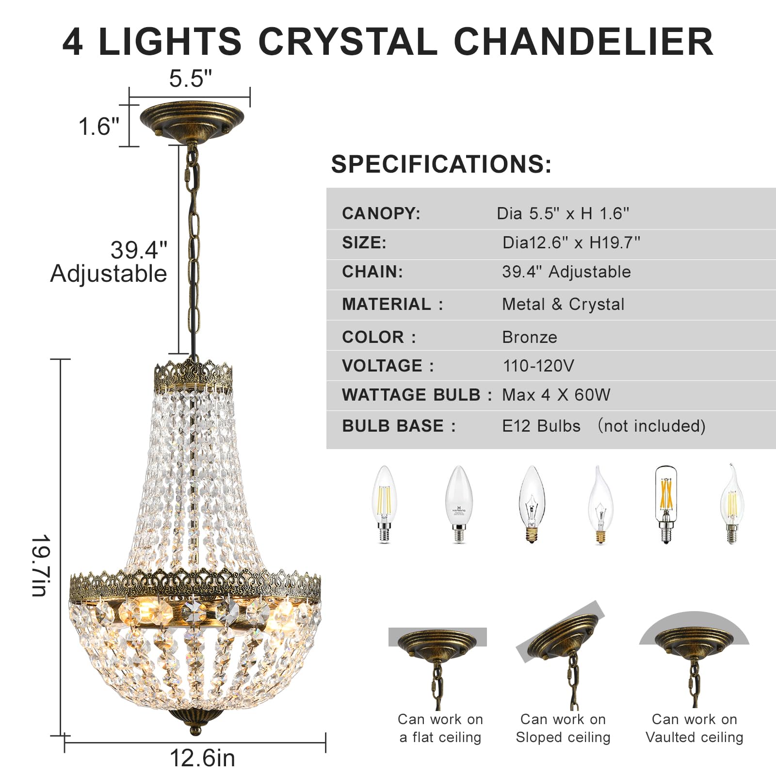 KAIQI crystal bead design reflects light for a luxurious atmosphere.