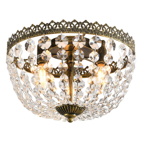 KAIQI easy install hardwired ceiling light with crystal strings
