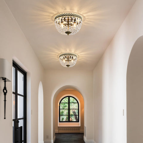 KAIQI flush-mount crystal light for compact ceiling spaces