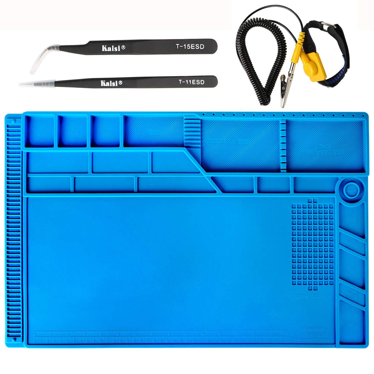 Kaisi S-180 large silicone soldering mat overview for tidy repairs