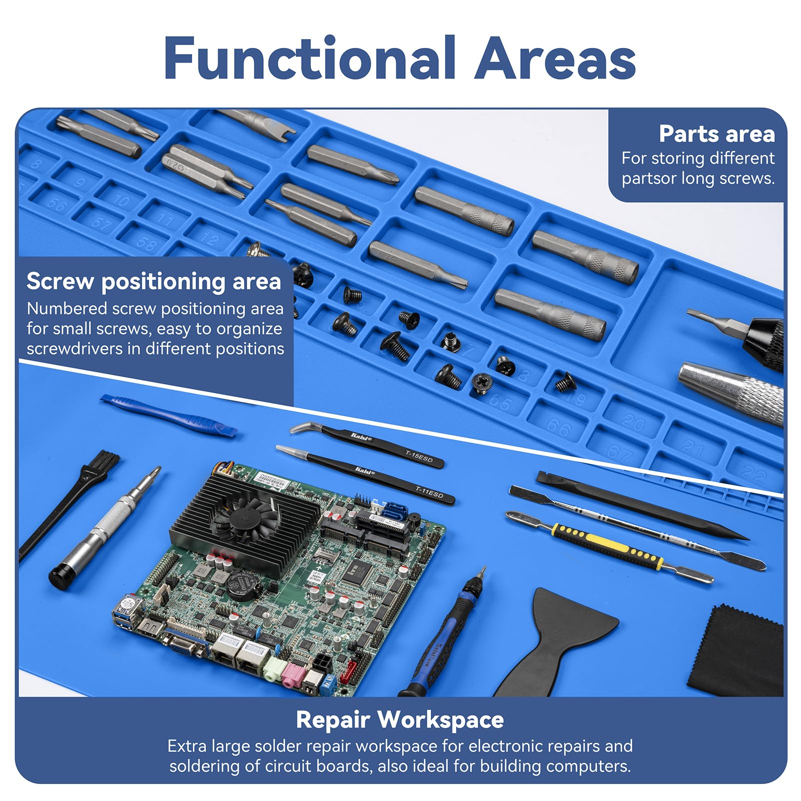 Kaisi heat-resistant soldering mat with 932°F rating for high-heat tasks.